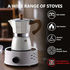 Bincoo Espresso Maker Stovetop,Camping Moka Pot 2 Cup/120ML,Stove Top Espresso Italian Coffee Maker,Easy to Use