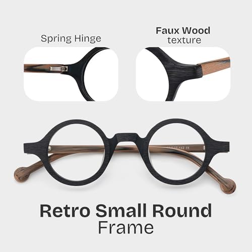 Zeelool Readers Retro Blue Light Blocking Reading Glasses for Men Women, Vintage Small Round Eyeglasses Anti UV Arale