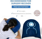 Face Down Pillow for Sleeping, Prone Pillow for Vitrectomy or Retinal Surgery, Adjustable Height Face Down Sleep, Retina Lying Eye Surgery Recovery (Velvet-Dark blue)