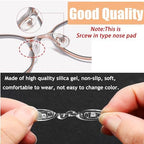 15 pcs,3 sizes Eyeglasses Nose Pads,U Shaped Eyeglasses Nose Pads Screw-in eyeglass nose piece soft silicone nose pad for Eye Glasses Sunglass Eyewear