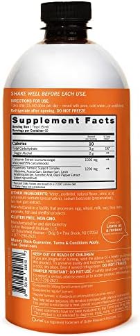 Qunol Liquid Turmeric Curcumin with Black Pepper 1000 Milligram, Supports Healthy Inflammation Response and Joint Support, Dietary Supplement, Extra Strength, 60 Servings, 30.4 fl oz (pack of 1)