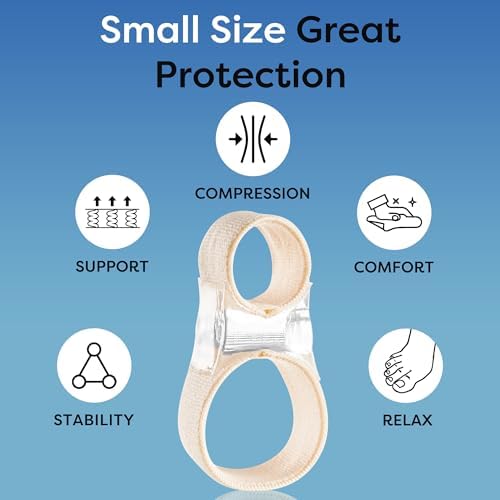 Big Toe Spacer/Corrector,Overlapping Toes, Bunion Pain Relief, Toe Alignment, Soft Silicone/Gel, 2 Loop,Day Night Wear,3 Sizes,Comfortable, Washable. (Beige, MIDDLE: WOMEN 9.5-11 /MEN 6.5-9)
