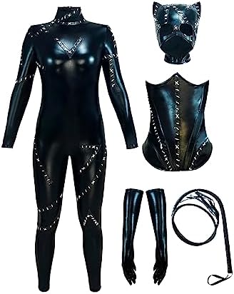 Black Catsuit Fullbody Costume For Women Spandex Halloween Cosplay