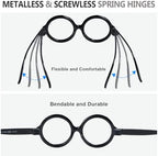 CessBlu 6 Pack Huge Oversized Reading Glasses without Metal No Screws for Women Large Head Round Readers +2.50