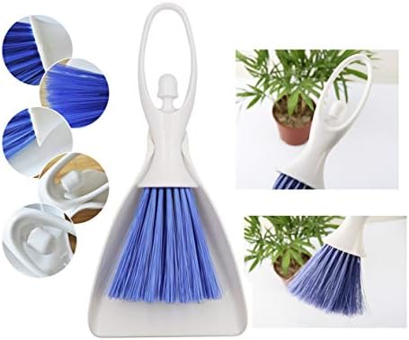 LBY Hand Broom and Dustpan Set, Mini Brush Nesting Tiny Cleaning Whisk, Ergonomic Grip Handle for Desk, Keyboard, Car Cleaner Tools 2 in 1