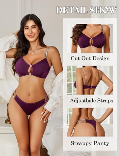 Avidlove Lingerie Set for Women Cut Out Sexy 2 Piece Bra and Panty Set Strappy Underwear Lingerie
