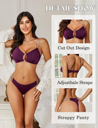 Avidlove Lingerie Set for Women Cut Out Sexy 2 Piece Bra and Panty Set Strappy Underwear Lingerie