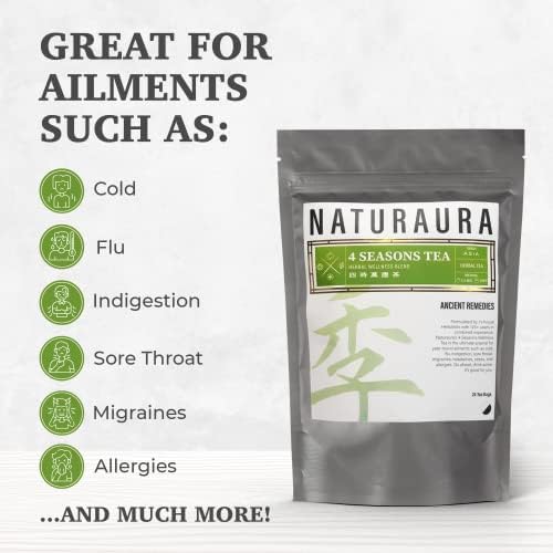 Four Seasons Herbal Wellness Tea for Detox Cleanse, Immune Support - Caffeine Free, No Add's or Preservative's - 24 Tea Bags