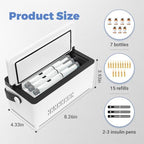 Electric Insulin Cooler Travel Case, Mini Insulin Fridge Box, Portable Insulin Refrigerator, Diabetic Insulin Cooler, TSA Approved Temperature Control LED Display, Rechargeable Battery