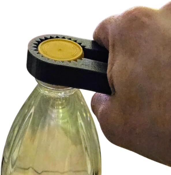 Universal Bottle Opener Tool | Easy Grip Jar Opener for 28–35mm Bottle Caps | 3D Printed Twist Assist | Lid Remover for Seniors & Arthritis | Water & Soda Bottle Grip Aid (Red)