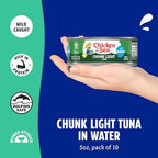 Chicken of the Sea Wild Caught Chunk Light Tuna, 5 Ounce Cans, 10-Count – High Protein 100% Classic Chunk Tuna in Water – Delicious, Easy, Nutritious Ready to Eat Meals