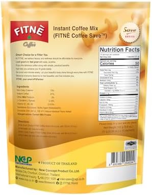FITNE Instant 3 in 1 Coffee Packets Mix with L-Carnitine for Workout Exercise Vitamin B1 B2 B6 Smooth Blend No Sugar Sucralose Sweetener, 10 Sachets