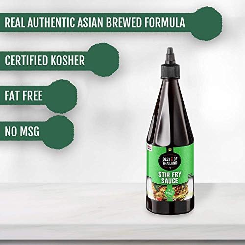 Best of Thailand Stir Fry Sauce Rich Flavor | Authentic Asian-Brewed Marinade, Glaze, Salad Dressing & Dip for Meat & Vegetable Stir Fry | No MSG | Kosher Parve | 2 Pack of 23.65oz Squeezable Bottles