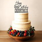 Personalized Happy birthday custom number and name cake topper, b-day topper, Custom Cake sign, topper for any age, Fun birthday topper For him or her