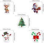 50 PCS Edible Christmas Cupcake Toppers Santa Claus Candy Cane Xmas Tree Snowman Deer Cupcake Picks Edible Merry Christmas Cake Decorations for Xmas Theme New Year Holiday Birthday Party Supplies