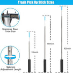 Trash Picker Upper Grabber, 62inch Garbage Picker Upper Tool Heavy Duty for Trash Grabber and Seniors Stainless Steel Tube Reinforcement Durability