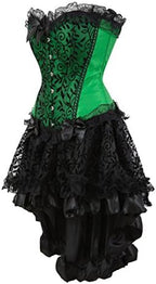 Kranchungel Corset Dress Halloween Costumes: Women Steampunk Corset Skirt Renaissance Corset Dress Burlesque for Themed Party
