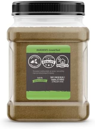 Birch & Meadow 1lb of Ground Basil, Sweet Peppery Flavor, Kitchen Staple