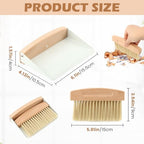Mini Dustpan and Brush Set,Small Beechwood Dust Pan and Brush Set,Portable Cleaning Broom with Dustpan Combo Set with Natural Sisal