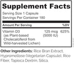 NATURELO Vitamin D - 5000 IU - Plant Based from Lichen - Natural D3 Supplement for Immune System, Bone Support, Joint Health - High Potency - Vegan - Non-GMO - Gluten Free - 180 Capsules
