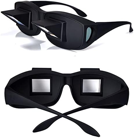 Lazy Reading Glasses-Lazy Readers Prism Glasses Bed Prism Spectacles Horizontal Eyeglasses for Reading/Watching TV Lying Down in Bed/Sofa, Myopia Presbyopic usable, Unisex