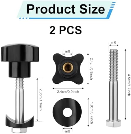 2 Sets Rollator Walker Replacement Arm Adjustment Knobs, Comfortable Universal Parts for Drive Rollator (Black), Medium