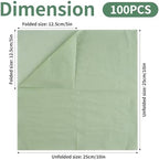 100 Pack Cocktail Napkins, 2-Ply 5x5 Inch Beverage Napkins, Square Edged Disposable Paper Napkins for Wedding, Birthday Party, Dinner, Coffee Bar (Sage Green)
