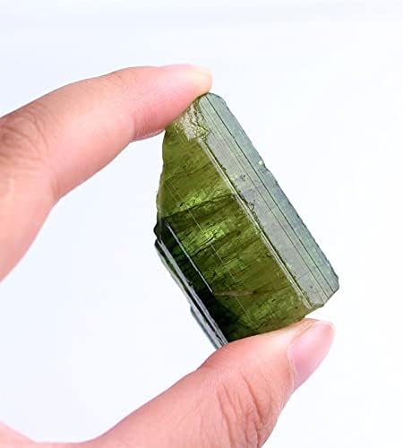 1PC Natural Rare Green Tourmaline Quarzt Rough Stone Raw Gemstone Irregular Crystals Collection for Crystals and Stones(5 15g)