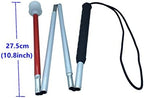 Aluminum Mobility Folding Cane for The Blind (Folds Down 4 Sections) White Cane for Children