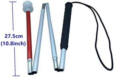 Aluminum Mobility Folding Cane for The Blind (Folds Down 4 Sections) White Cane for Children
