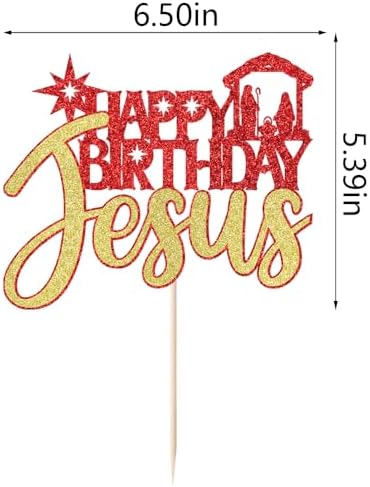 Happy Birthday Jesus Cake Topper, Jesus Birthday, Good Friday Cake Decorations, Eve Xmas Party, Christmas Theme Birthday Party Selected Cake Decor Supplies, Christmas Religious Decorations