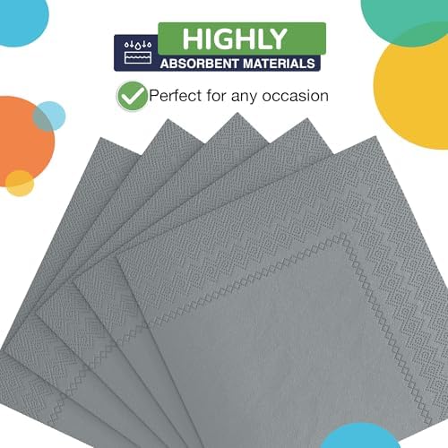 Silver Napkins Disposable Everyday 300 Pcs 2 Ply Silver Dinner Napkins Bulk For Parties & Party Supplies