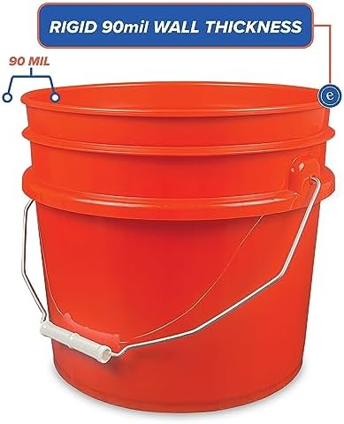 ePackageSupply 3.5 Gallon Plastic Bucket Only (Lid Not Included) I Heavy Duty I Food Storage, BPA-Free I 90 Mil All Purpose Pail I Made in The USA (Red, 1)