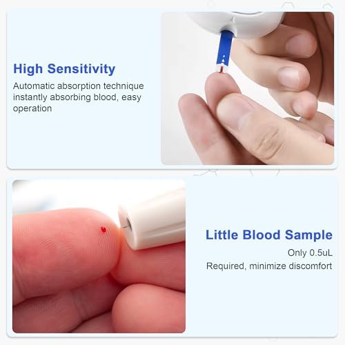 Blood Glucose Test Strips Set -Lvonge 100PC Test Strips for Use Only with Lvonge Blood Glucose Monitor G520/501, Home Diabetes Blood Glucose Testing Kit