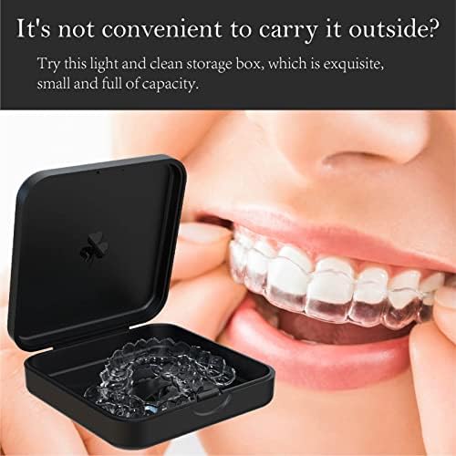 ARGOMAX Retainer Case, Aligner Case, Braces Box Compatible with Invisalign, 1 Piece Orthodontic Box (Black).