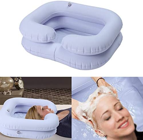 Tookie Inflatable Hair Washing Basin, Inflatable Shampoo Basin for Bedside, Portable Shampoo Bowl for Elderly, Disabled, Pregnant, Injured, Bedridden, Handicapped, Wash Hair in Bed(White)
