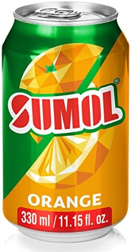 Sumol Orange Sparkling Juice Beverage, Real Fruit Pulp, Imported from Portugal, 11.15 oz Cans (Pack of 24)