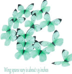 50PCS Edible Butterfly Cake Decorations Green Wafer Paper Butterflies Cake Cupcake Toppers for Women Girls' Happy Birthday Cake Topper Anniversary Wedding Baby shower party Butterfly Fairy Cake Decor