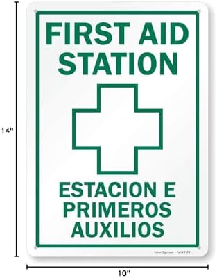 SmartSign “First Aid Station” Bilingual Sign | 10" x 14" Plastic