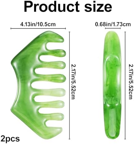 2 Pack Massage Combs Gua Sha Scraping Scalp Comb Hair Multi-Functional Handheld Head Massage Comb Facial Massages Tool for Head Caring Body Relaxing