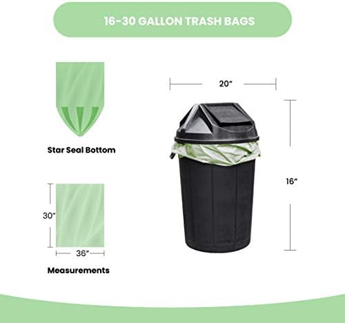 Reli. Biodegradable 16-25 Gallon Trash Bags | 500 Count Bulk | ASTM D6954 | Green | Eco-Friendly | Oxobiodegradable Under Certain Conditions (See Product Description)