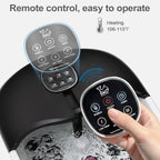 Collapsible Foot Spa Bath Massager with Heat Bubbles and Vibration Massage and Jets, 16oz Tea Tree Oil Foot Soak with Epsom Salt, Foot Bath Basin with Red Light & Remote - Black