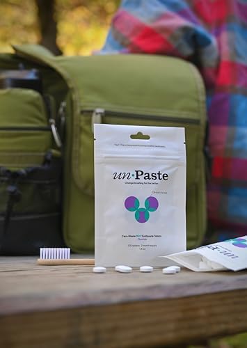 Unpaste Toothpaste Tablets, Fluoride Mint, New Formula, Hint of Vanilla, Xylitol Free, Travel-Friendly, Resealable Packet, 125ct, 2 Month Supply