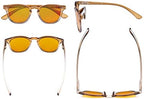 Eyekepper Ladies Blue Light Blocking Reading Glasses with Orange Tinted Filter Lens - Night Sleep Computer Readers Women - Brown-Clear Frame +1.00