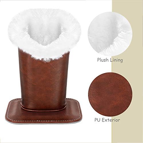 MoKo Eyeglasses Holder, Modern Velvet Plush Lined PU Leather Household Magnetic Holder Protective