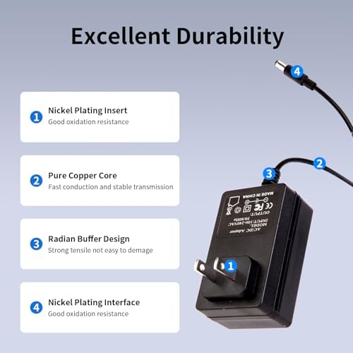 6V Power Supply AC Adapter DC 6Volt Power Adapter Charger DC in 6V Power Cord with 8 Interchangeable Plug for 100mA 300mA 400mA 500mA 600mA 700mA 800mA 900mA 1000mA 1500mA 2000mA Equipment
