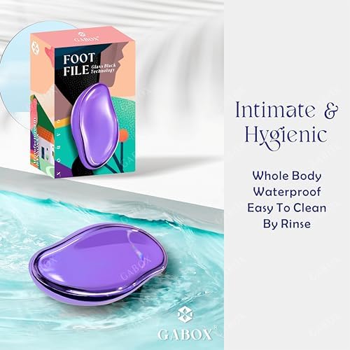 GABOX Nano Glass Pro Foot File - Callus Remover for Feet - Heel Foot Scrubber Dead Skin Exfoliator - Pedicure SPA Tool for Women & Men - Removedor de Callos en Los Pies - Crystal Purple