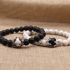 King&Queen Crown Distance Couple Bracelets His and Her Friendship 8mm Beads Bracelet