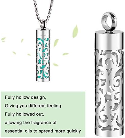 Maromalife Essential Oil Necklace for Women, 316L Stainless Steel Aromatherapy Pendant Diffuser Necklace, Essential Oil Jewelry Gift for Men Women, Christmas, Birthday