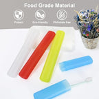 Mulbozy 4 Pack Portable Travel Toothbrush Case, Transparent Breathable Plastic Toothbrush Holder for Home, Travel, Business, Camping, School